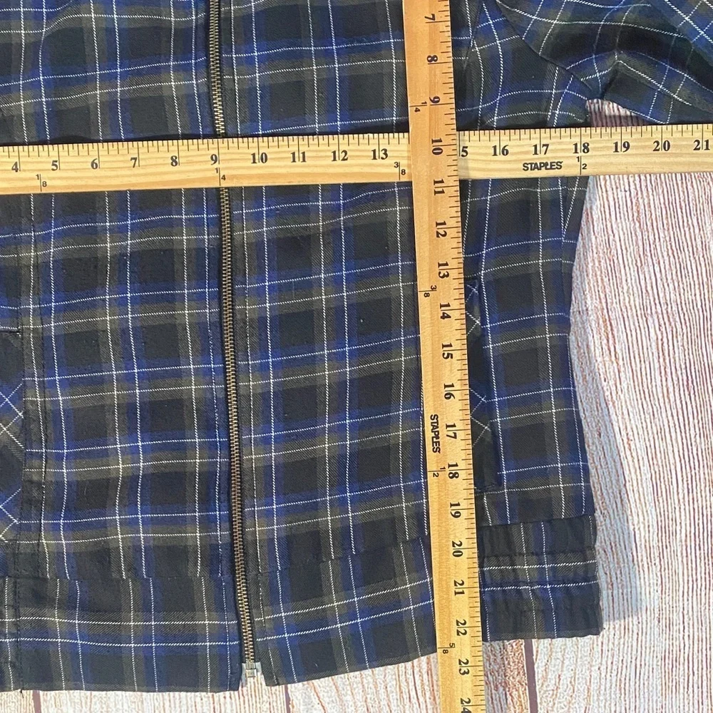 Rubbish Women’s Plaid Zip Jacket Large Blue Lined Casual Fall Layer